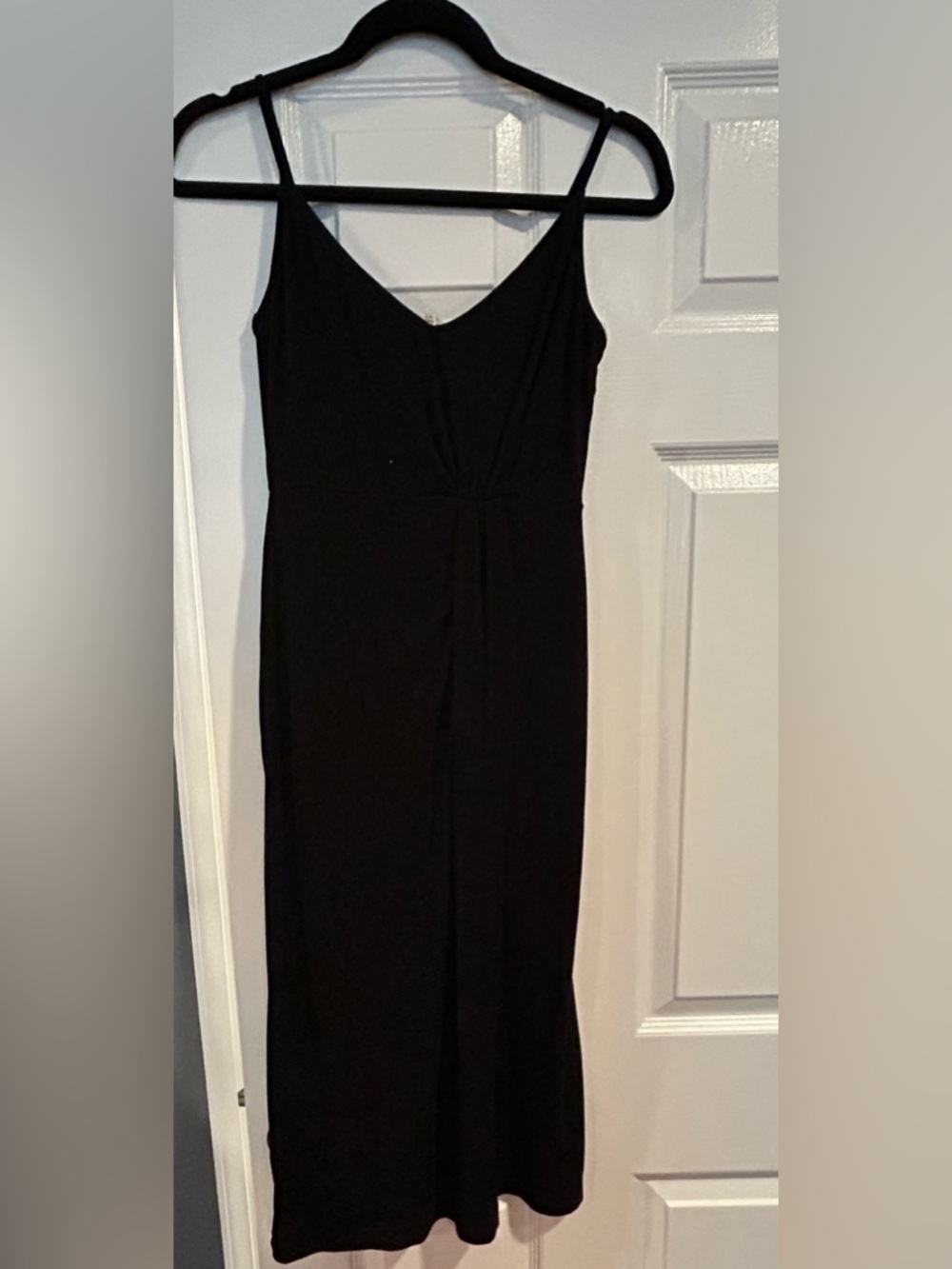 Boden Midi Dress with Spaghetti Straps - Black, Size 6